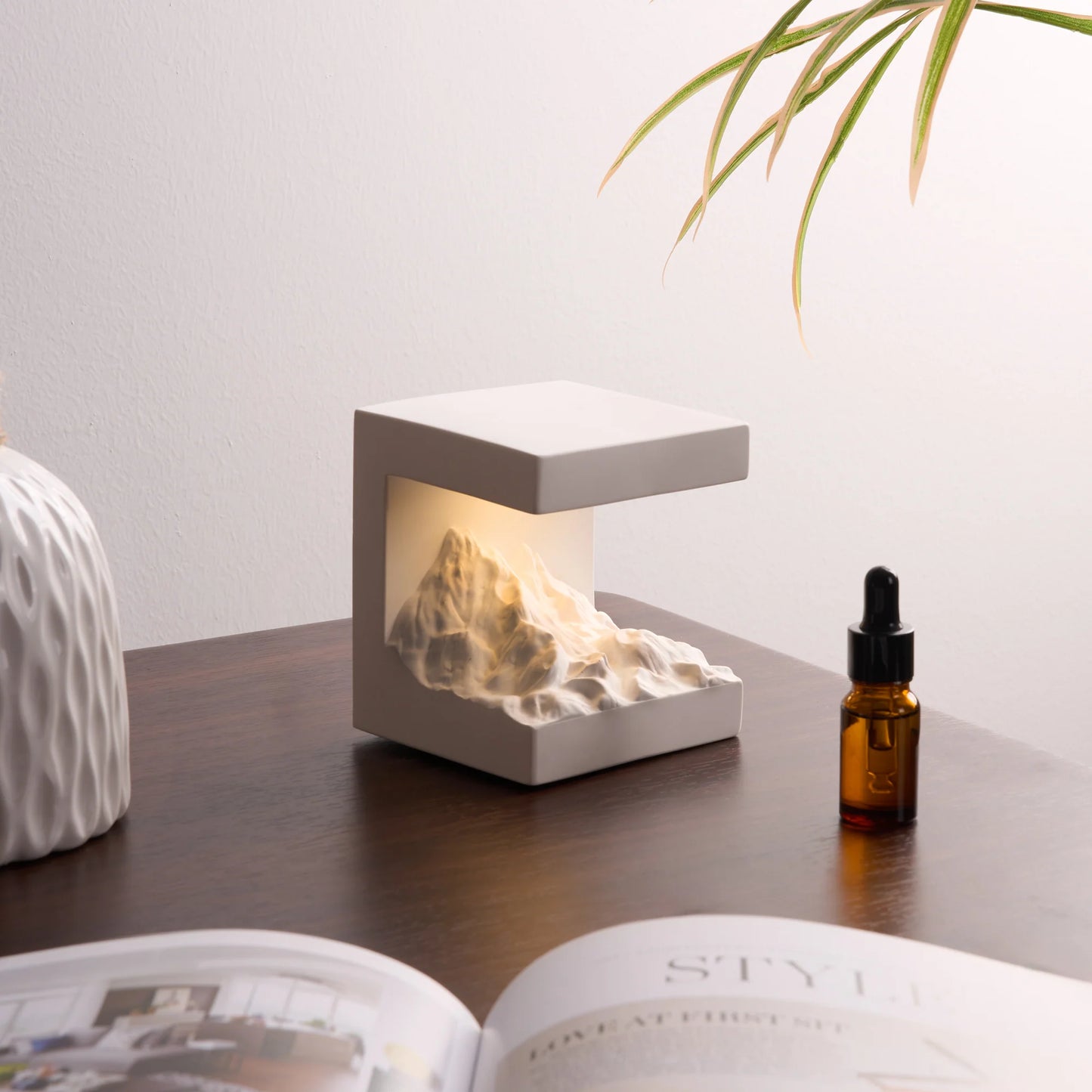 Snow Mountain Night Light and Diffuser Stone